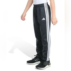adidas Youth  Charcoal Track Pants with White Side Stripes